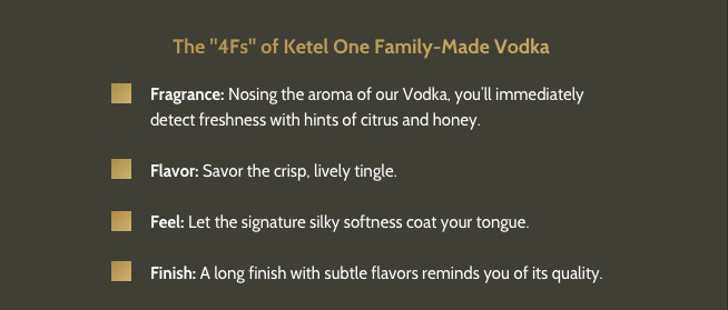 The 4Fs of Ketel One Family-Made Vodka
